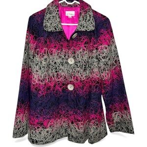 3 Sisters Pink and Gray Pea Coat